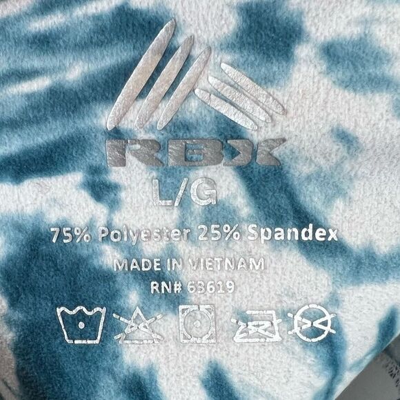 RBX high waist butter soft teal and white tie dye active leggings size large - Picture 9 of 9